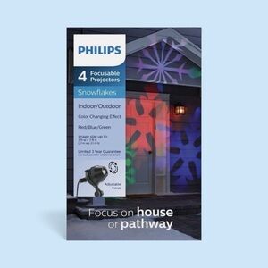 NEW Philips 4 Focusable Projectors Snowflakes Indoor/Outdoor